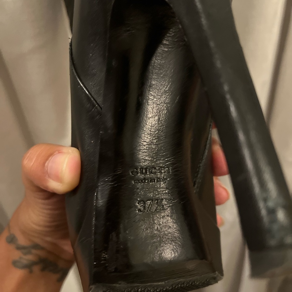 Gucci Black Heeled Boots with Platform Sole - Picture 3 of 10